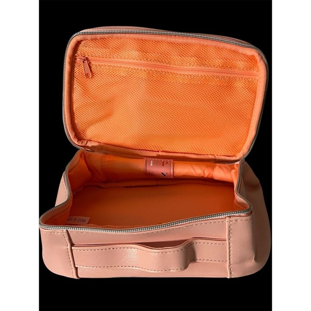 Pink Makeup Bag Organizer with Zipper & Pockets - Picture 10 of 13